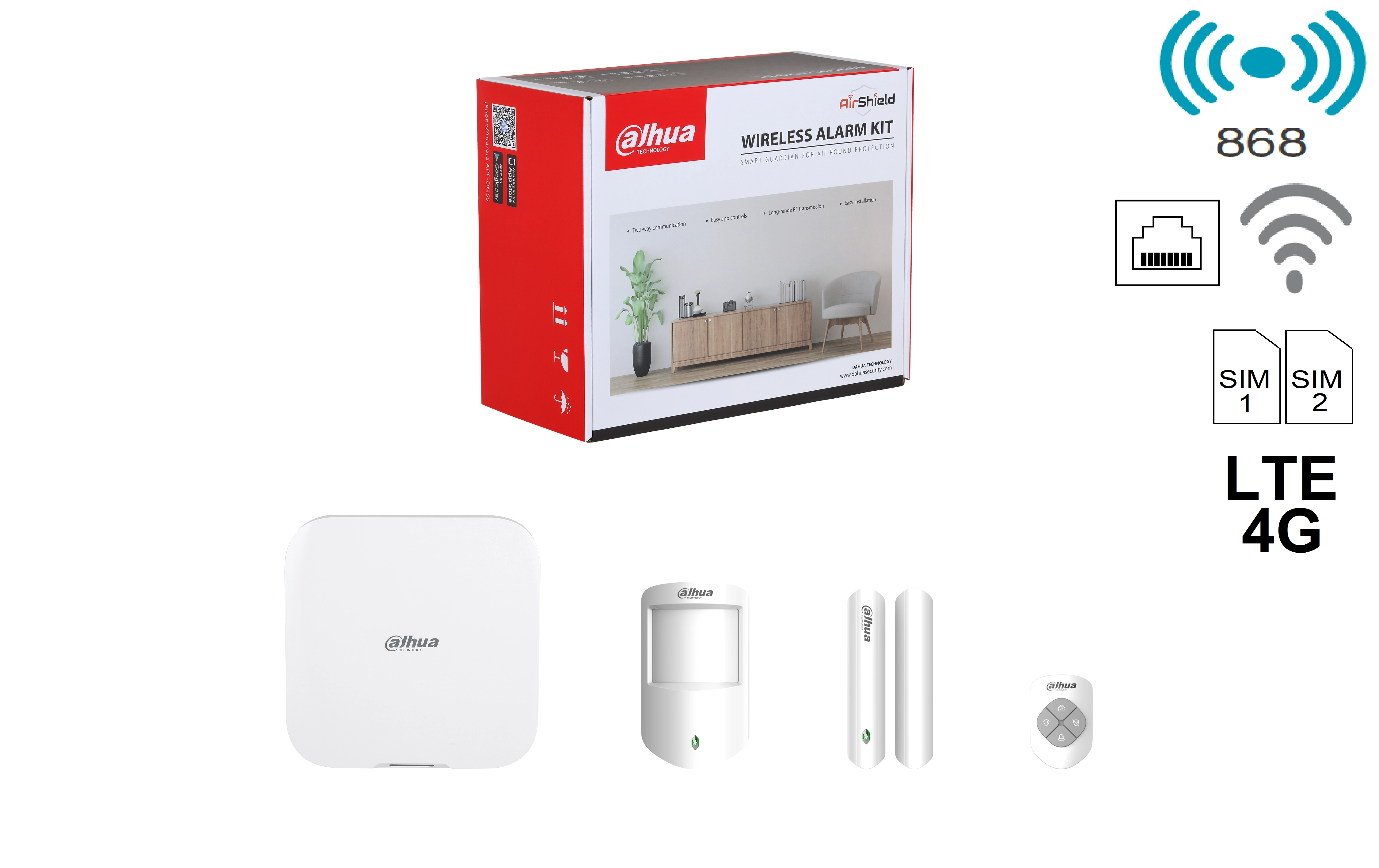 Dahua - ART-ARC3800H-03-FW2(868) - Alarm - Kit Dahua - ART-ARC3800H-03-FW2(868) - Alarm - Kit