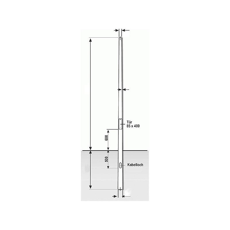Kameramast 4 Meter, konisch, Aluminium - Lupus