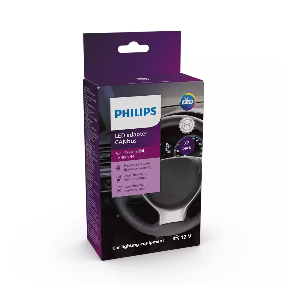 LED Adapter CANbus CEA H4 12V X2 2St. Philips LED Adapter CANbus CEA H4 12V X2 2St. Philips