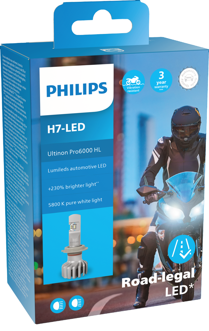 H7 12V 20W PX26d Ultinon Pro6000 LED 5800K Moto mit Straßenzulassung 1St. Philips H7 12V 20W PX26d Ultinon Pro6000 LED 5800K Moto mit Straßenzulassung 1St. Philips