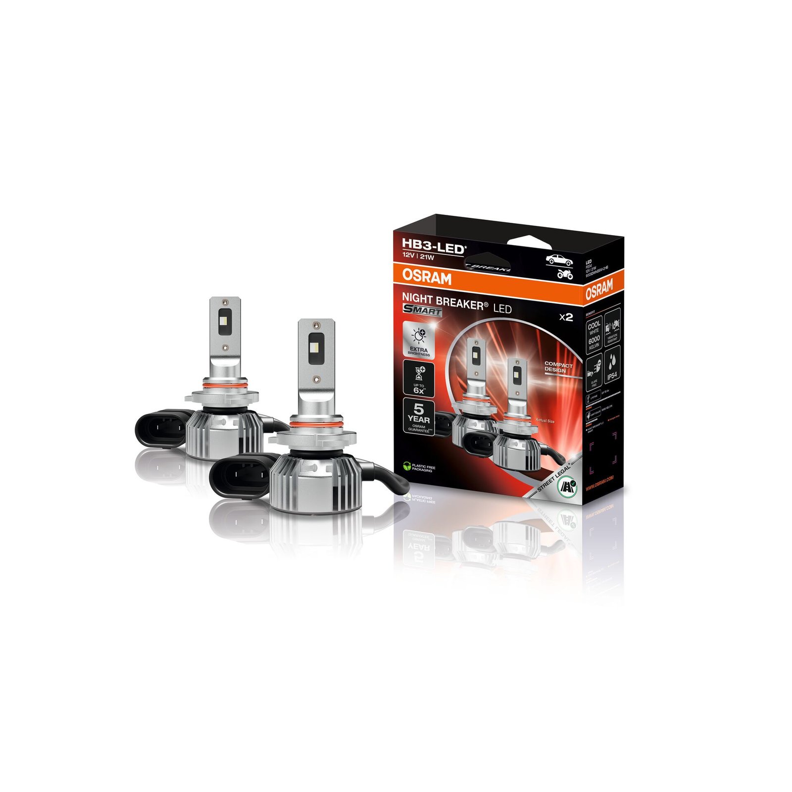 HB3 NIGHT BREAKER LED SMART +330% StVZO-Konforme LED 2 St. OSRAM HB3 NIGHT BREAKER LED SMART +330% StVZO-Konforme LED 2 St. OSRAM