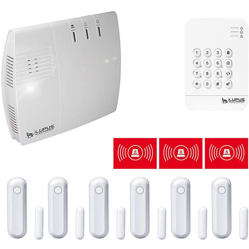 Lupusec - XT2 Plus Alarmset m. Fensterkontakte weiss Lupusec - XT2 Plus Alarmset m. Fensterkontakte weiss