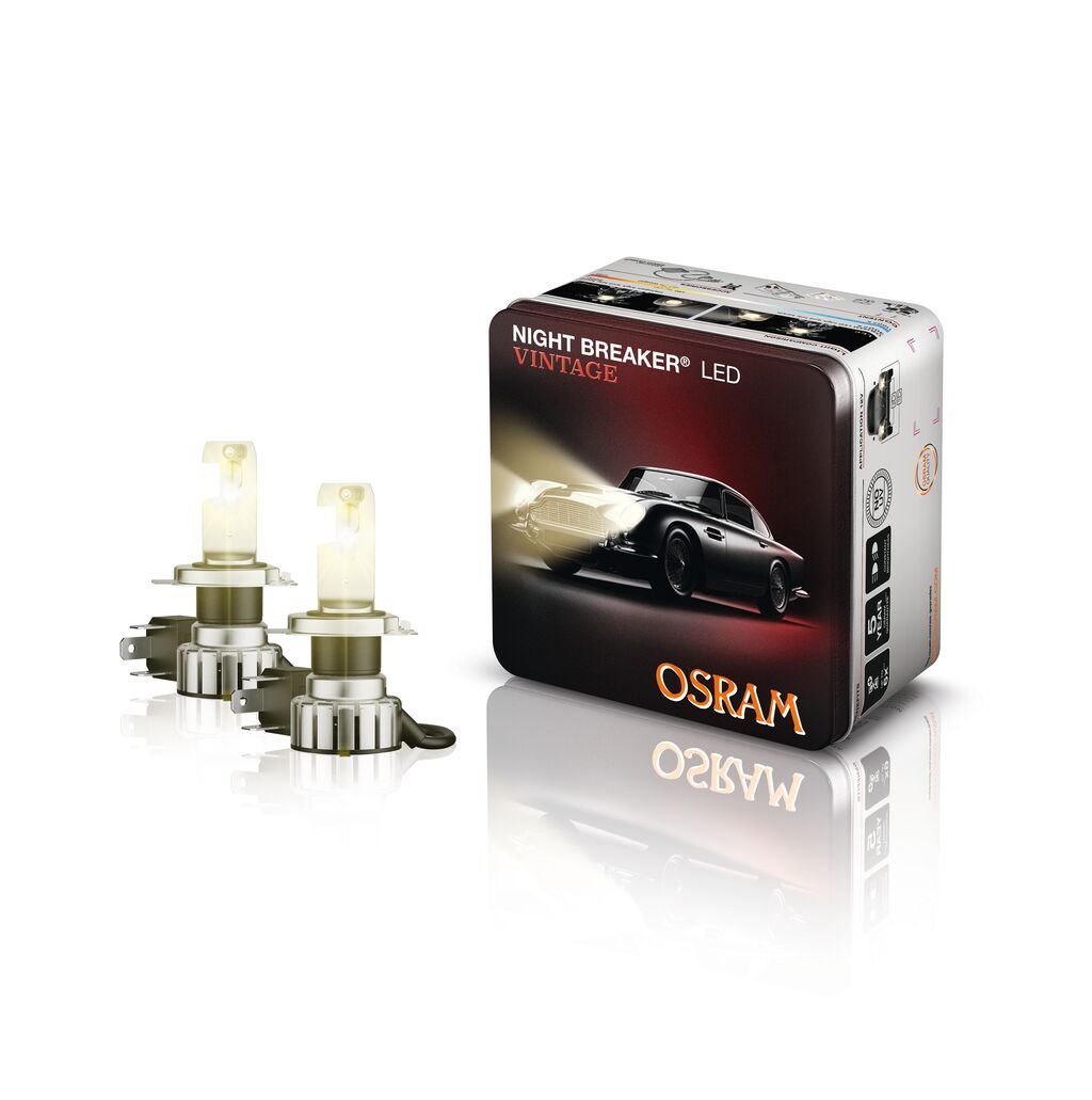 NIGHT BREAKER® LED VINTAGE H4 + R2 3000K 2St. OSRAM